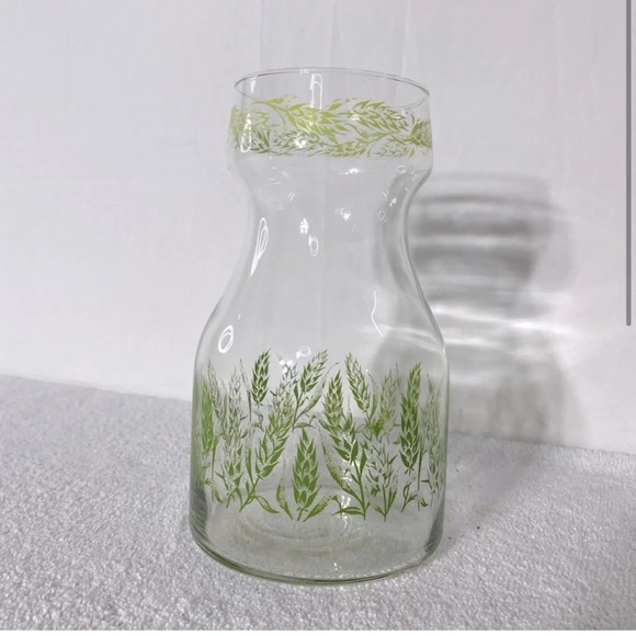 Vintage Libbey Spring Floral Glass Juice Carafe Decanter Vase - Picture 2 of 11